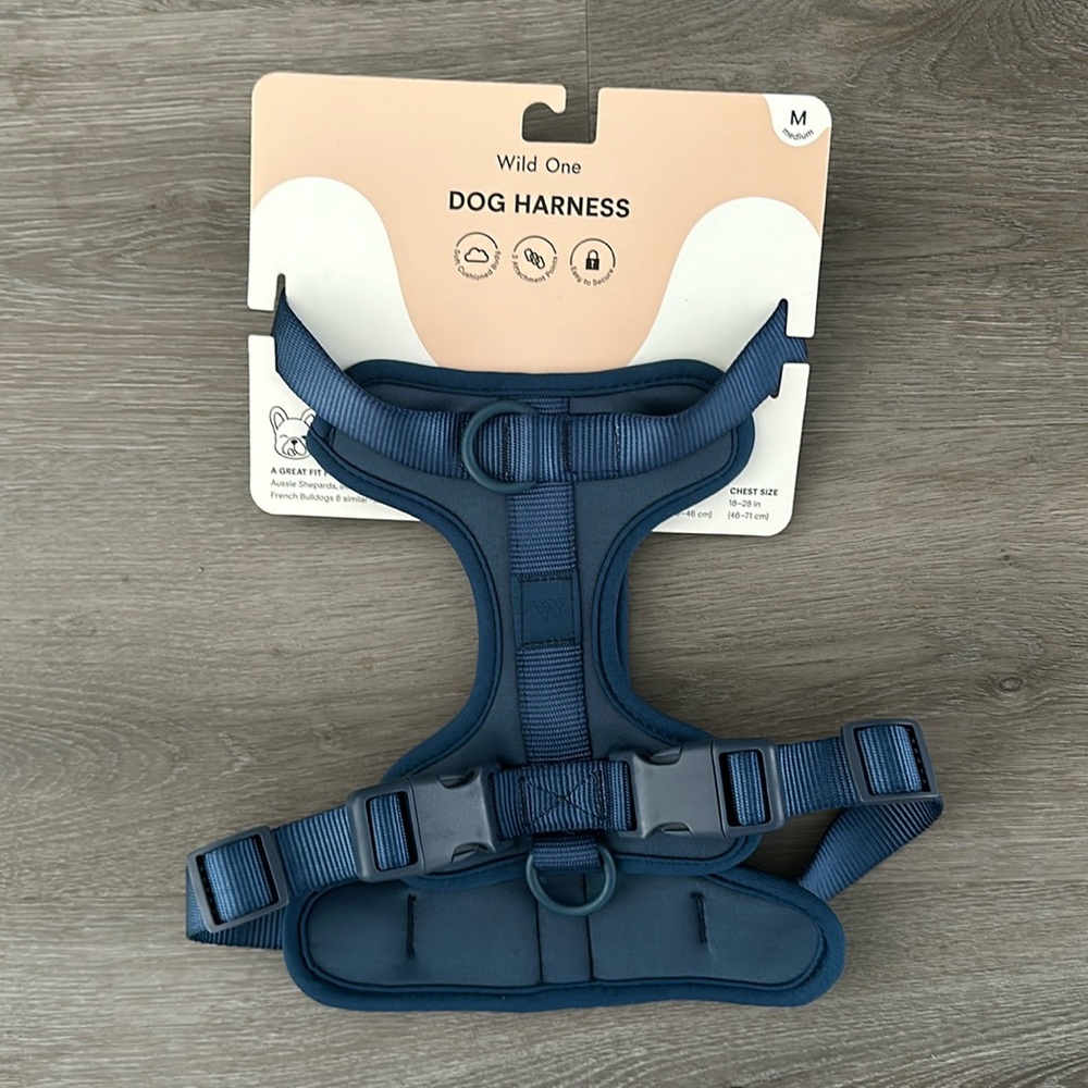 Wild One Dog Harness Navy Size Med